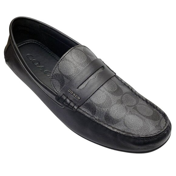 Coach Mott Signature PVC G2983 Black Leather Driver Loafer - Picture 2 of 11